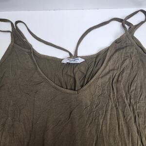 ZEAGOO Brand Army Green Strappy Flowy Dual Layer Tank Top Women's Size L